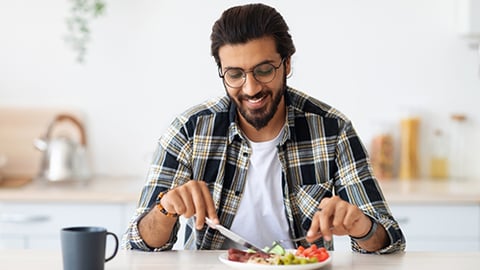 Guy Eating Healthy Meal Teaser